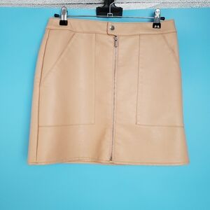 Bar III Size 2 Mini Faux Leather Light Pink Skirt